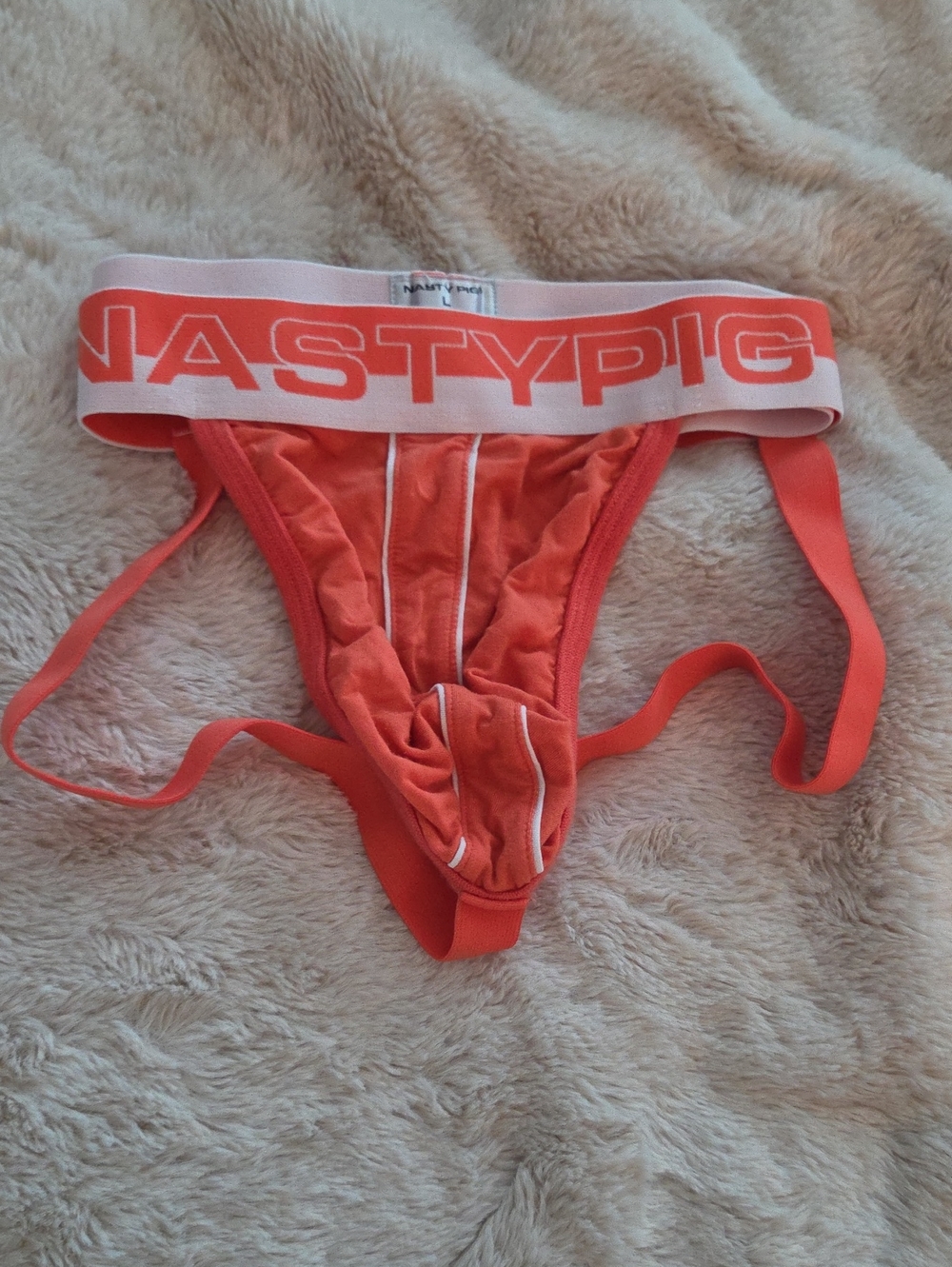Nasty Pig Bright Orange Jockstrap with Branded Waistband
